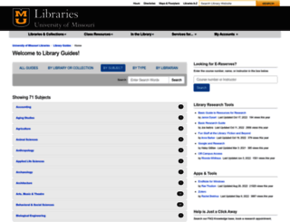 libraryguides.missouri.edu screenshot