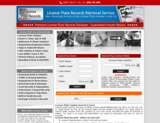 licenseplaterecords.org screenshot