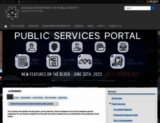 licensing.azdps.gov screenshot