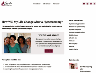 lifeafterhysterectomy.com screenshot