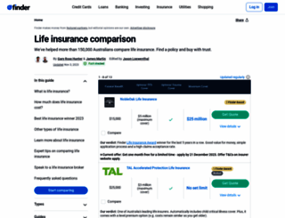 lifeinsurancefinder.com.au screenshot