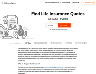 lifeinsurancetypes.com screenshot