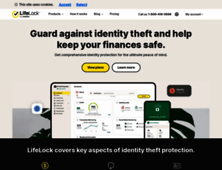 lifelock.com screenshot