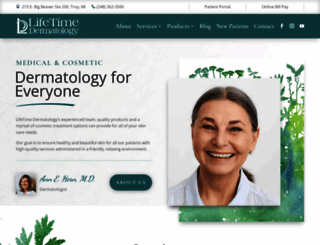 lifetimedermatology.com screenshot