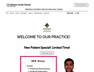 lifetimefamilydentist.com screenshot