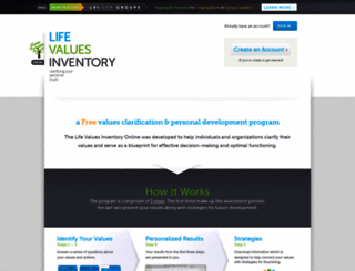 lifevaluesinventory.org screenshot