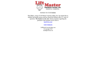 liftmasterconcretelifting.com screenshot
