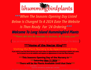 lihummingbirdplants.com screenshot