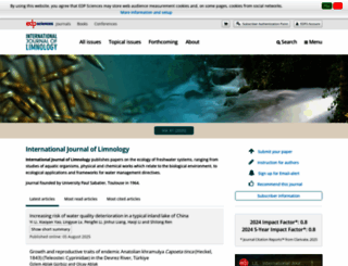 limnology-journal.org screenshot