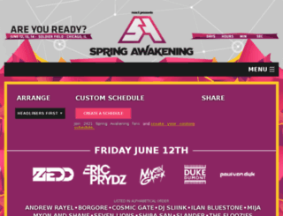 lineup.springawakeningfestival.com screenshot