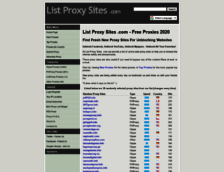 listproxysites.com screenshot