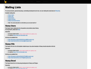 lists.geany.org screenshot