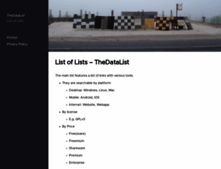 lists.thedatalist.com screenshot
