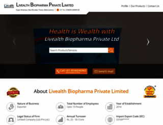 livealthbiopharma.co.in screenshot