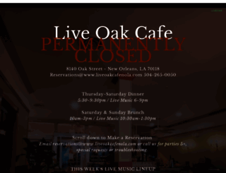 liveoakcafenola.com screenshot