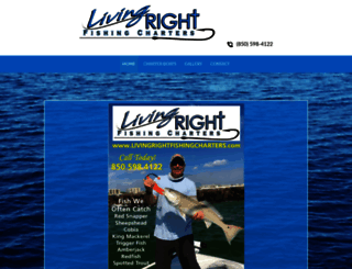 livingrightfishingcharters.com screenshot