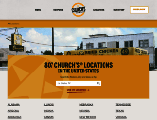 locations.churchs.com screenshot