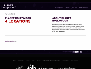 locations.planethollywoodintl.com screenshot
