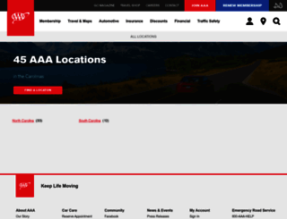 locator.carolinas.aaa.com screenshot