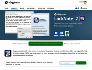 locknote.steganos.com screenshot
