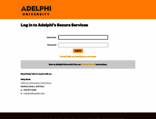 login.adelphi.edu screenshot