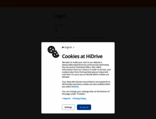 login.hidrive.com screenshot