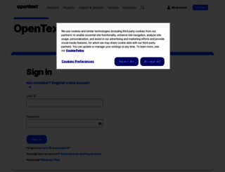 login.opentext.com screenshot