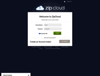 login.zipcloud.com screenshot
