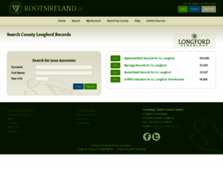 longford.rootsireland.ie screenshot