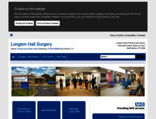 longton-hall-surgery.nhs.uk screenshot