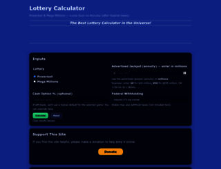 lottery-calculator.com screenshot