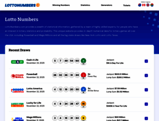 lottonumbers.com screenshot