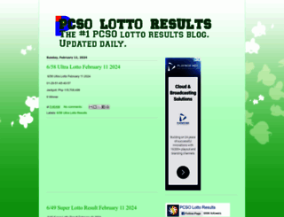 lottoresultspcso.com screenshot