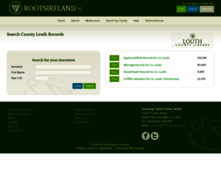 louth.rootsireland.ie screenshot