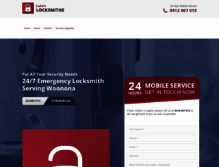 lukeslocksmiths.com.au screenshot