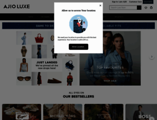 luxe.ajio.com screenshot