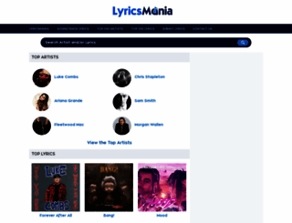 lyricsmania.com screenshot