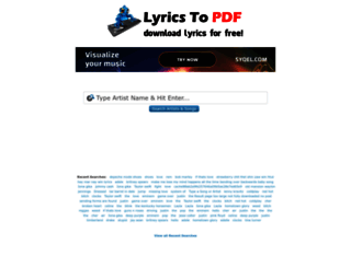lyricstopdf.com screenshot