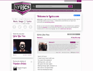 m.lyrics.com screenshot