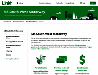 m5motorway.com.au screenshot