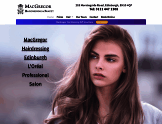 macgregor-hairdressing.co.uk screenshot