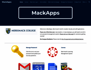mackapps.merrimack.edu screenshot