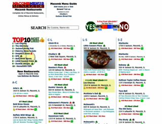 macombmenus.com screenshot