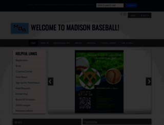 madisonbaseball.org screenshot