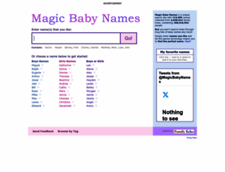 magicbabynames.com screenshot