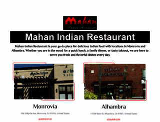 mahanrestaurant.com screenshot