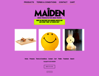 maiden.bigcartel.com screenshot