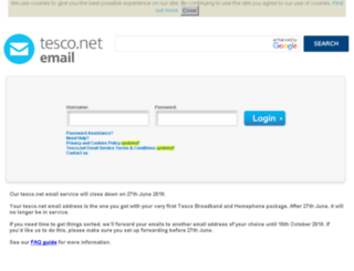 mail.tesco.net screenshot