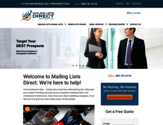 mailing-lists-direct.com screenshot