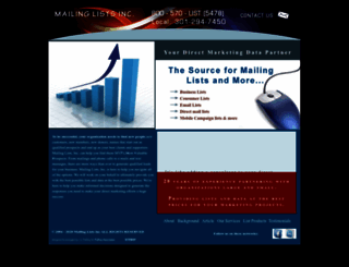 mailinglistsinc.com screenshot